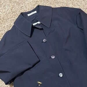 Misty Harbor Vintage Petite Women's Black Any Weather Trench Coat Size‎ 12